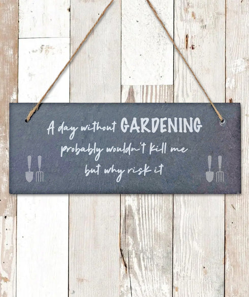 A Day Without Gardening - Hanging Long Slate